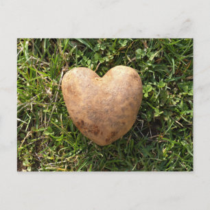 Carte Postale Pomme de terre en forme de coeur