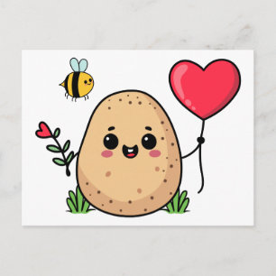 Carte Postale Pomme de terre romantique envoyée avec amour
