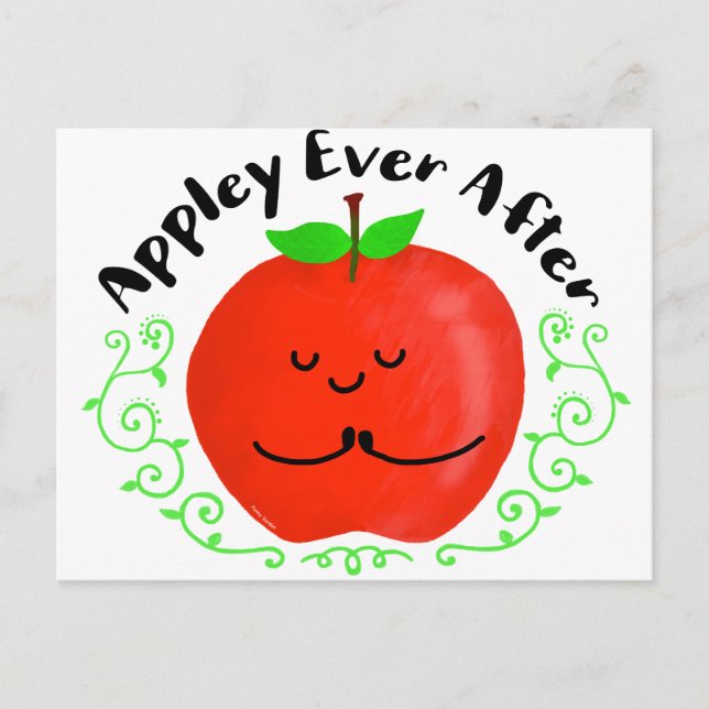 Carte Postale Pomme Positive - Appley Jamais Après (Devant)