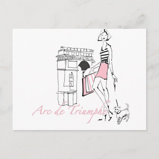 Carte Postale Pomme sauvage | Arc De Triomphe - Esquisse Fille (Devant)