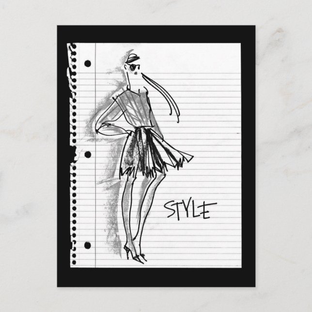 Carte Postale Pomme sauvage | Icône Style - Croquis moderne (Devant)