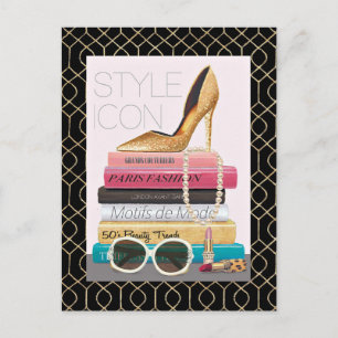 Carte Postale Pomme sauvage   Icône Style - Gold Stiletto