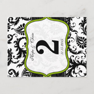 Carte Postale Pomme Vert Trier Damask Éperons Numéro de tableau
