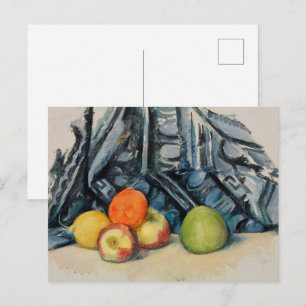 Carte Postale Pommes de Cézanne et Tissu Art de Vie Still Nature