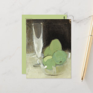 Carte Postale Pommes vertes et verre de champagne, H.Schjerfbeck