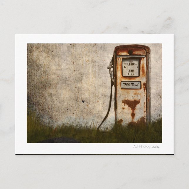 Carte Postale Pompe à gaz ancienne rouille (Devant)