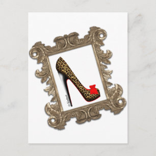 Carte Postale Pompe Leopard Stiletto encadrée