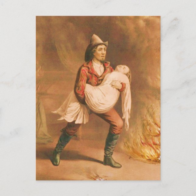 Carte Postale Pompier victorien 3 "Le pompier américain" (Devant)