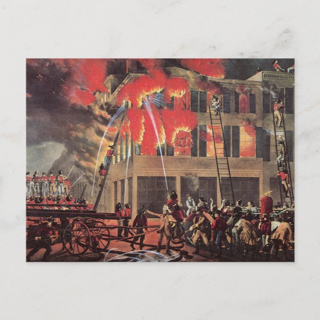 Carte Postale Pompiers vintages, Pompiers (Devant)