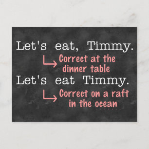 Carte Postale Ponctuation amusante Grammaire amoureux Timmy Humo