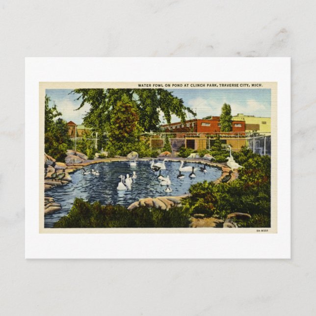 Carte Postale Pond à Clinch Park Traverse City, Michigan (Devant)