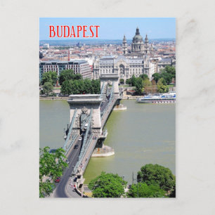 Carte Postale Pont à chaîne au-dessus du Danube, Budapest, Hongr