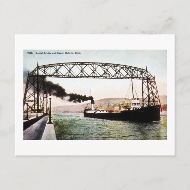 Carte Postale Pont aérien et canal, Duluth, Minn. (Devant)