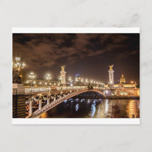 Carte Postale Pont Alexandre 3 à Paris France la nuit