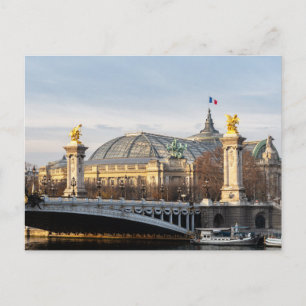 Carte Postale Pont Alexandre III et Grand Palais à l'heure d'or