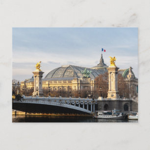 Carte Postale Pont Alexandre III et Grand Palais à l'heure d'or