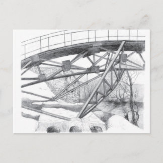 Carte Postale Pont antique. Dessin au crayon.