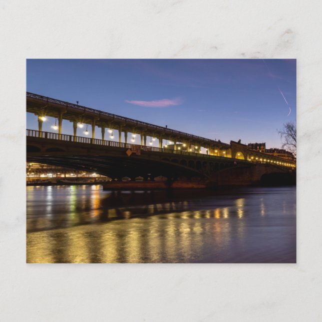 Carte Postale Pont Bir-Hakeim à l'aube en hiver - Paris (Devant)