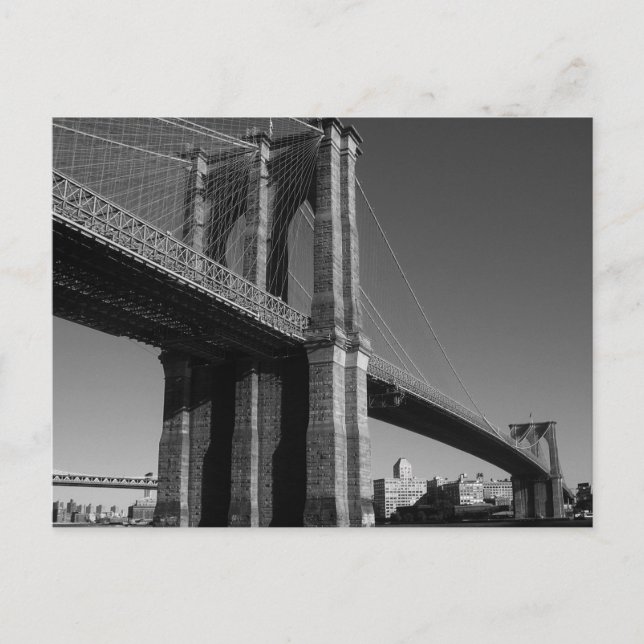 Carte Postale Pont Brooklyn noir et blanc (Devant)