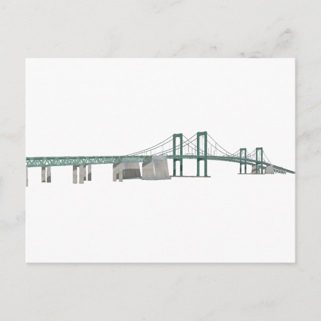 Carte Postale Pont commémoratif du Delaware : Modèle 3D : (Devant)