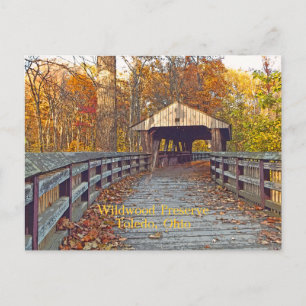 carte postale, "Pont couvert à Wildwood Preserve"