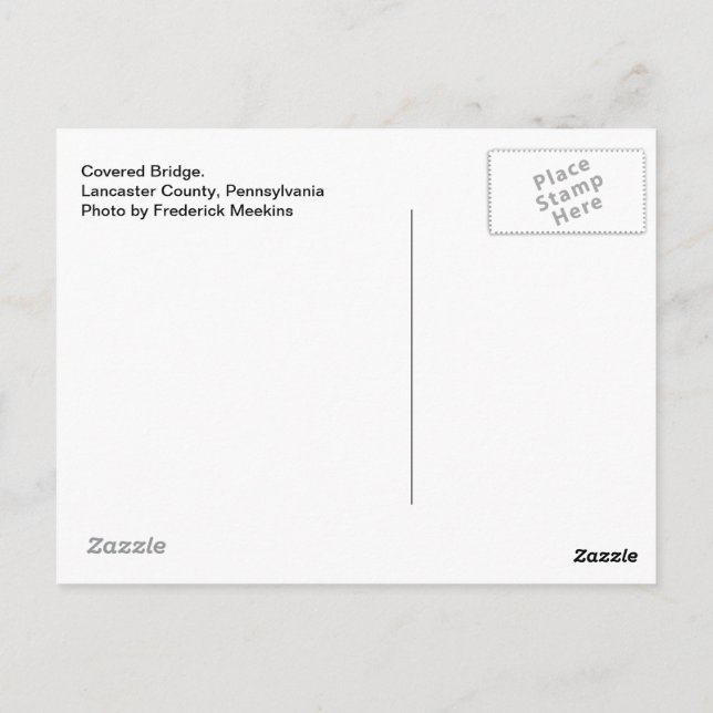 Carte Postale Pont couvert. Comté de Lancaster, PA (Dos)