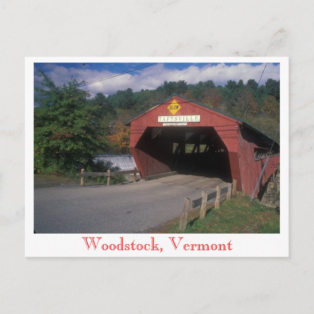Carte Postale Pont couvert de Taftsville, Woodstock, Vermont (Devant)