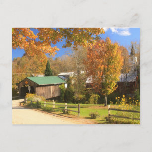 Carte Postale Pont couvert et village de Waterville Vermont