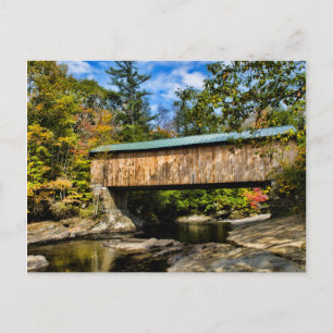 Carte Postale Pont couvert Montgomery avec feuillage d'automne