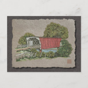 Carte Postale Pont couvert pour les amoureux