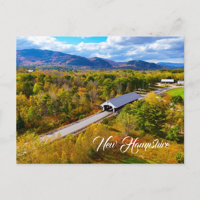 Carte Postale Pont d'automne du New Hampshire (Devant)