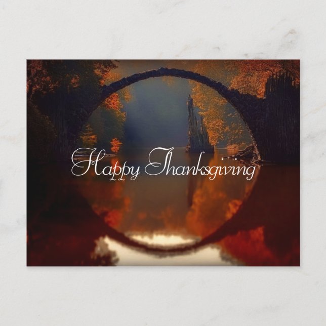 Carte Postale Pont d'automne | Thanksgiving (Devant)