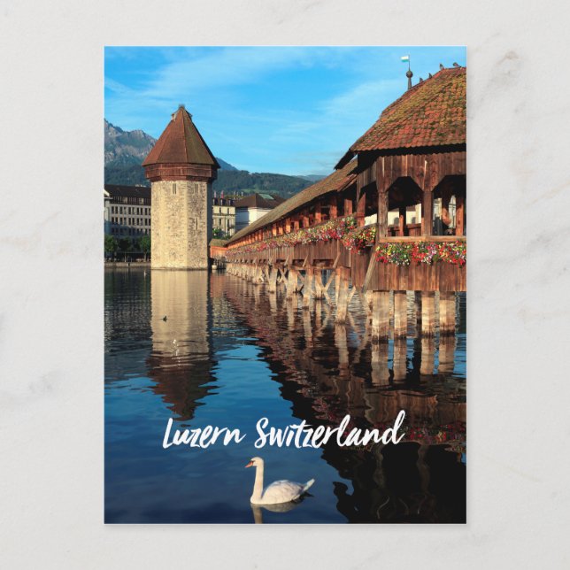 Carte Postale Pont de la Chapelle Lucerne en Suisse (Devant)
