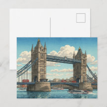 Pont de la Tour de Londres Estampe Japonaise sur B