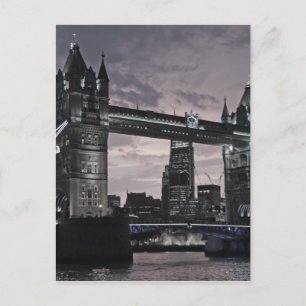 Carte Postale Pont de la Tour Londres Rivière Thames noir et bla