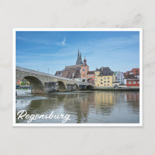 Carte Postale Pont de pierre à Ratisbonne, Allemagne