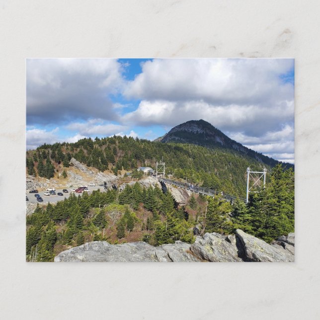 Carte Postale Pont de suspension de Swing Grand-père Mountain NC (Devant)