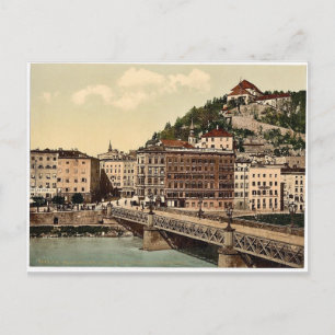 Carte Postale Pont de ville, couvent et Kapuzinerberg, Salzbourg