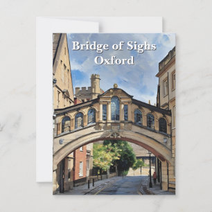 Carte Postale Pont des Soupirs en peinture acrylique Oxford