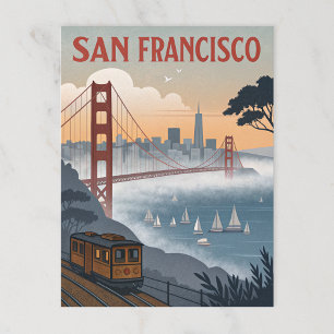 Carte Postale Pont d'or vintage San Francisco