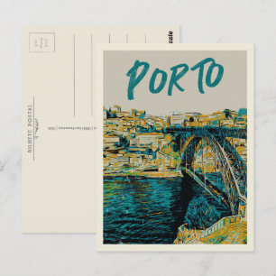 Carte Postale Pont du fleuve Porto Douro illustration Portugal