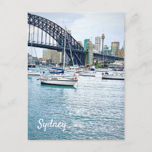 Carte Postale Pont du port de Sydney avec yachts