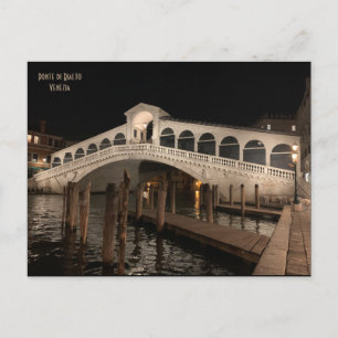 Carte Postale Pont du Rialto de nuit - Ponte di Rialto - Venise