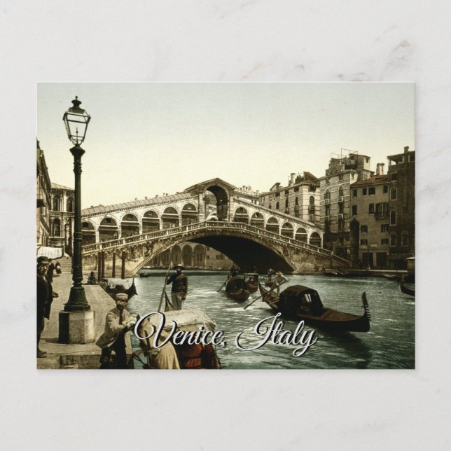 Carte Postale Pont du Rialto Venise Italie Grand Canal (Devant)