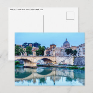 Carte Postale Pont Emanuele II et Basilique Saint-Pierre - Rome