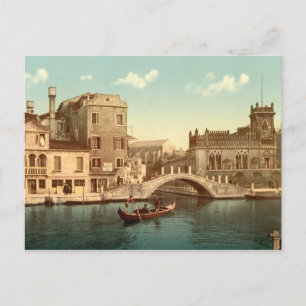Carte Postale Pont et Canal, Venise