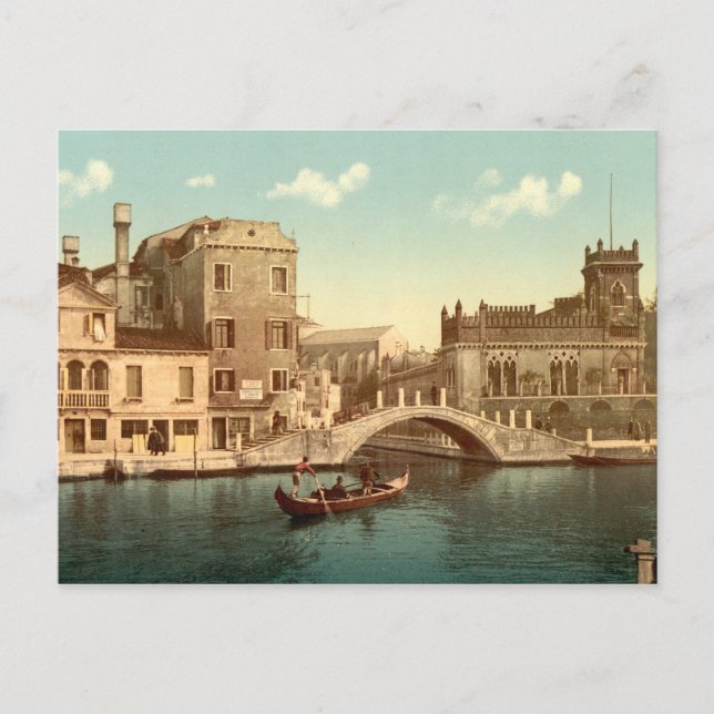 Carte Postale Pont et Canal, Venise (Devant)