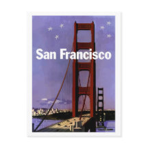 Pont Golden Gate de San Francisco la nuit, vintage