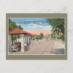 Carte Postale Pont international vintage et douane El Paso 2