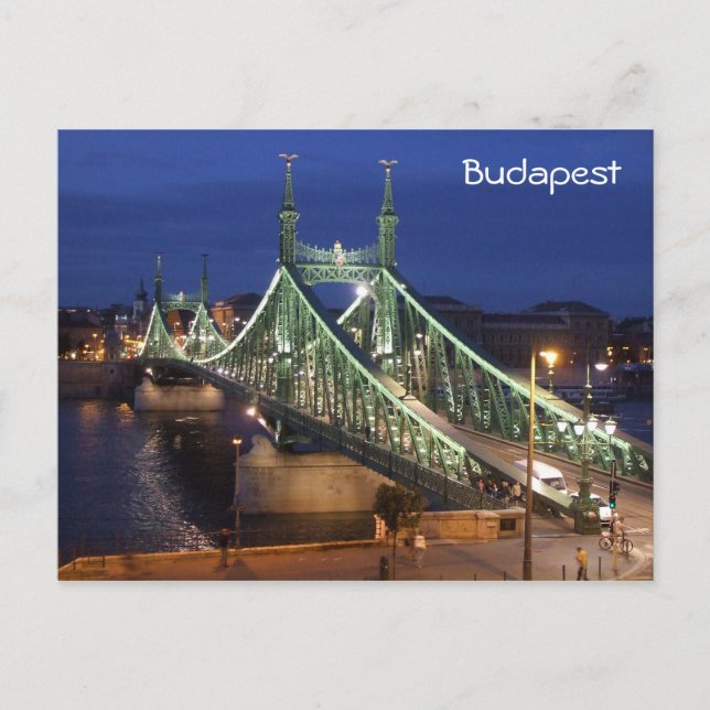 Carte Postale Pont Liberty de nuit - Budapest (Devant)